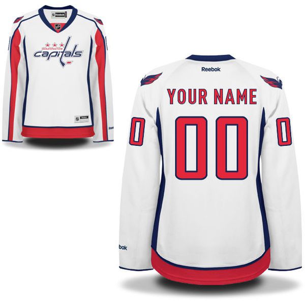 Reebok Washington Capitals Women Premier Away Custom NHL Jersey - White->->Custom Jersey